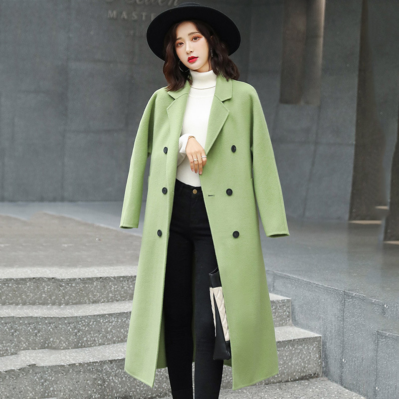 Avocado green women' mid-length 2020 autumn and winter new Korean style loose lace up knee long woolen coat, Black
Avocado green women' mid-length 2020 autumn and winter new Korean style loose lace up knee long woolen coat, Black