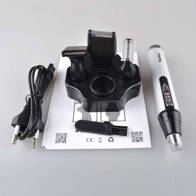 Electric Nose & Ear Trimmers Kemei KM6650 Hair Trimmer 4in1 Men Shaver Rechargeable Removal Eyebrow Trimer Warmer 3