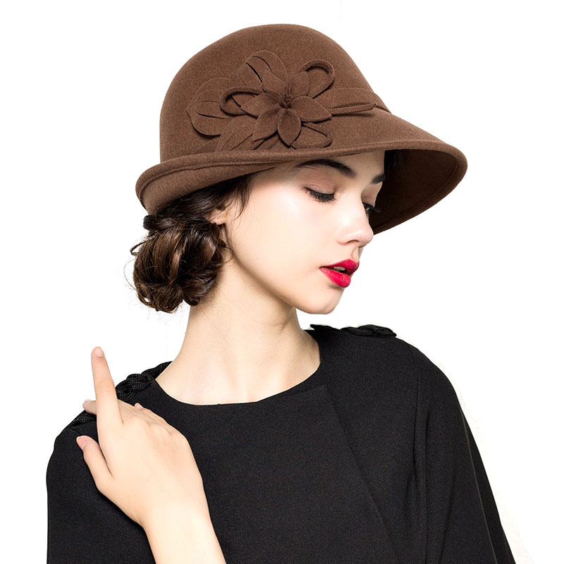 Autumn Winter Trilby Hat Female Fedoras Elegant Wool Felt Dome Floral Bowler Women Fedora Hats Wide Brim M19, Black
Autumn Winter Trilby Hat Female Fedoras Elegant Wool Felt Dome Floral Bowler Women Fedora Hats Wide Brim M19, Black