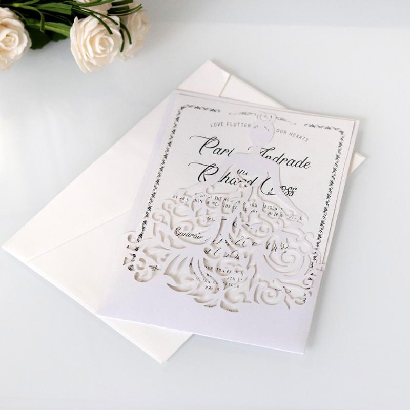 10Pcs Hollow Out Laser Cut Bride Wedding Invitation Greeting Card Personalized Wedding Party Supplies 7 Colors Optional Supply
10Pcs Hollow Out Laser Cut Bride Wedding Invitation Greeting Card Personalized Wedding Party Supplies 7 Colors Optional Supply