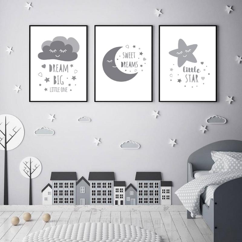 Nursery Cartoon Moon Star Cloud Canvas Painting Dream Big Little One Wall Art Prints Posters Pictures Kids Room Home Decor
Nursery Cartoon Moon Star Cloud Canvas Painting Dream Big Little One Wall Art Prints Posters Pictures Kids Room Home Decor