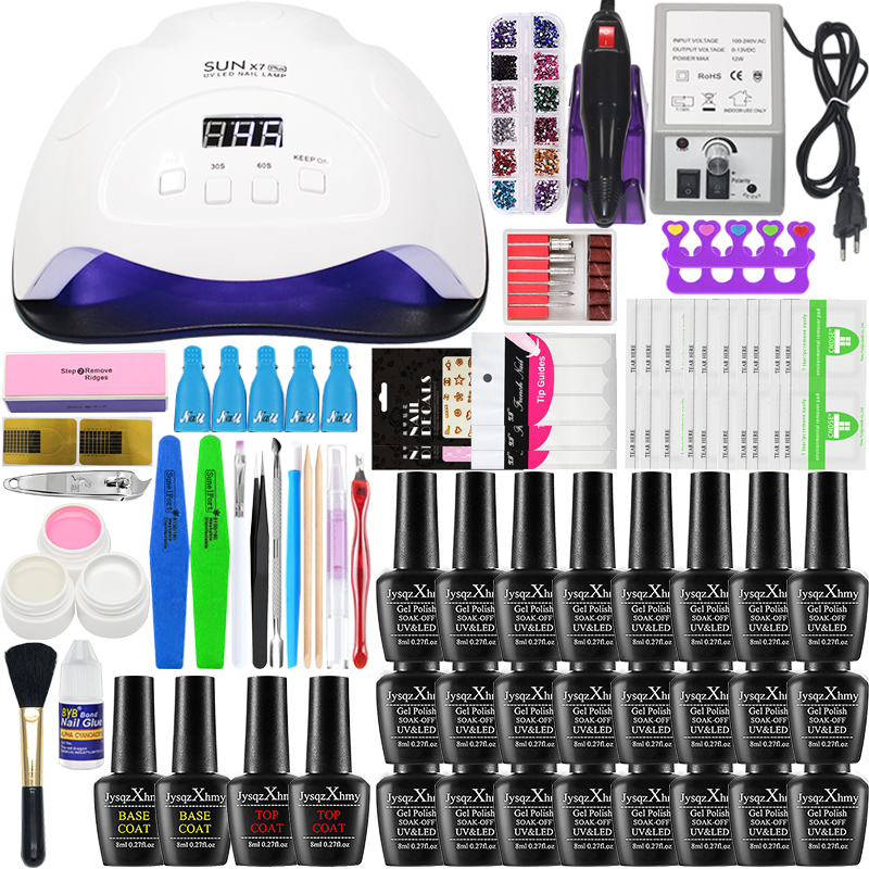 Manicure Set with 84/54/24 W UV LED Lamp for Nail Art, Tool Kit and Soak Off Gel Polish for Nail, Drill Machine Manicure Set
Manicure Set with 84/54/24 W UV LED Lamp for Nail Art, Tool Kit and Soak Off Gel Polish for Nail, Drill Machine Manicure Set