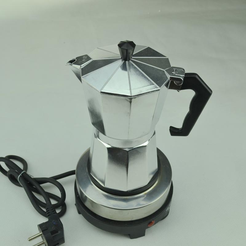 Italian handmade Mocha coffee machine Aluminum Octagon electric Moka pot Moka pot furnace separate coffee machine
Italian handmade Mocha coffee machine Aluminum Octagon electric Moka pot Moka pot furnace separate coffee machine