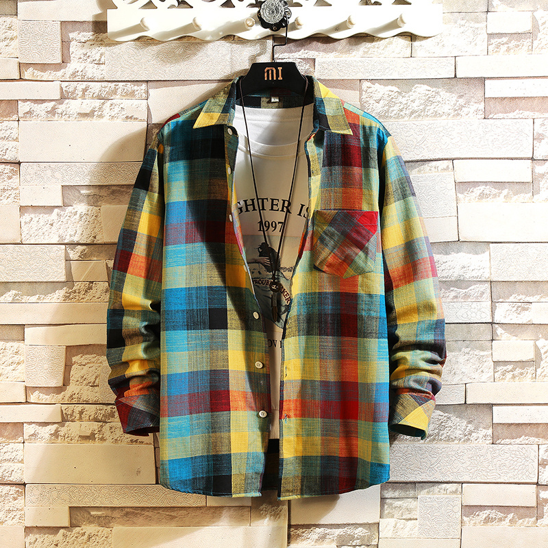 2020 Spring Autumn Long Sleeves New Flannel Collar Korea STYLE Shirt For Men's Plaid Harajuku Clothing kg-39, Cs91 1
2020 Spring Autumn Long Sleeves New Flannel Collar Korea STYLE Shirt For Men's Plaid Harajuku Clothing kg-39, Cs91 1