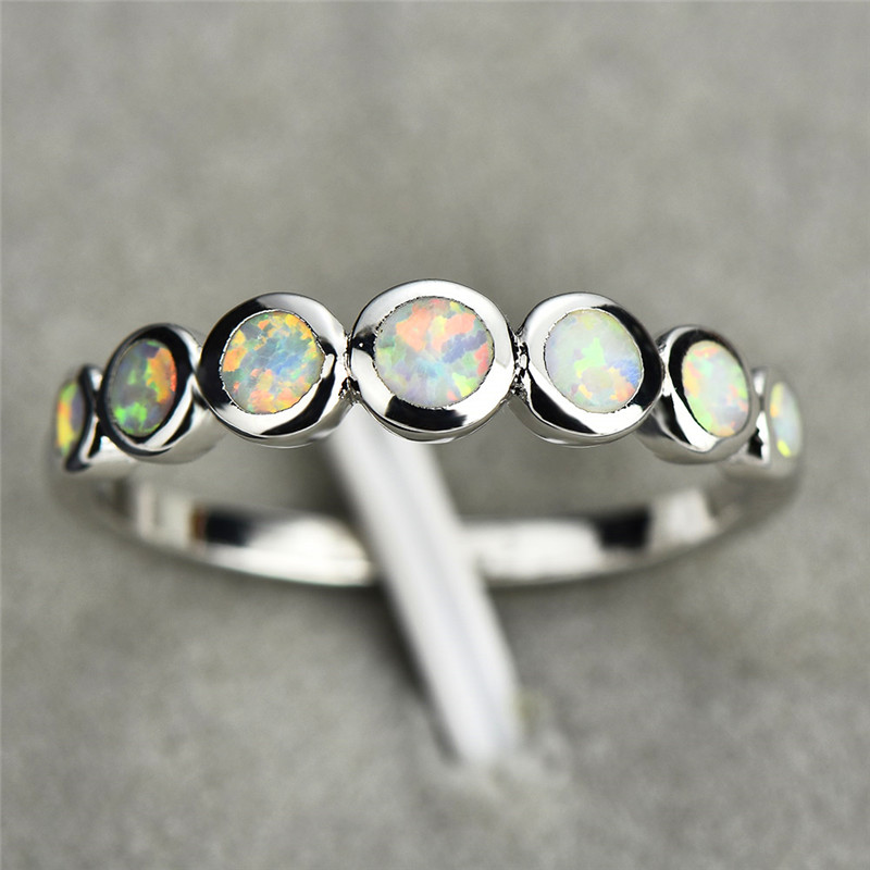 Boho Female Small Round Stone Ring Silver Color Blue White Fire Opal Stone Ring Promise Love Engagement Rings For Women
Boho Female Small Round Stone Ring Silver Color Blue White Fire Opal Stone Ring Promise Love Engagement Rings For Women