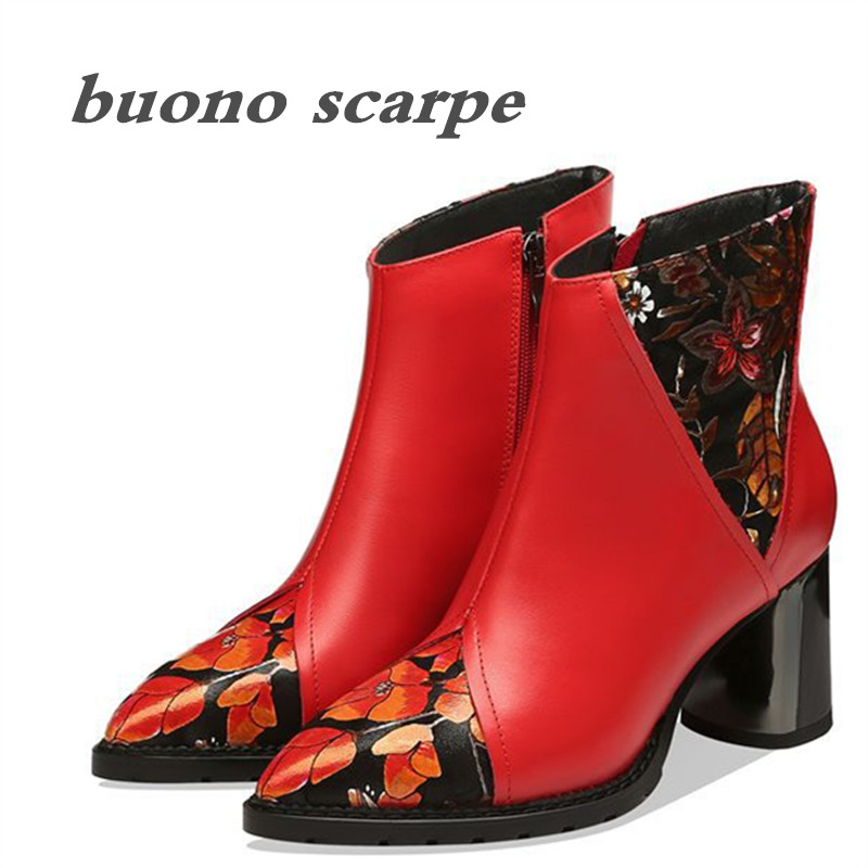 2020 winter new national style color matching flower female fashion full leather high heel boots, Black
2020 winter new national style color matching flower female fashion full leather high heel boots, Black