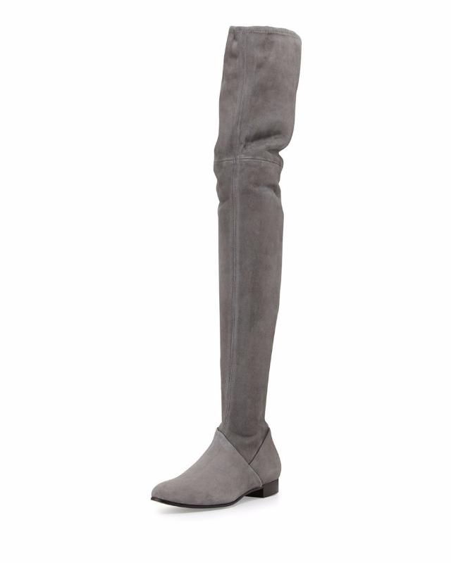 Winter Women Round Toe Flat Heel Over The Knee Boots Thigh High Boots Plus Size Black Custom Shoes Handmade Wholesale