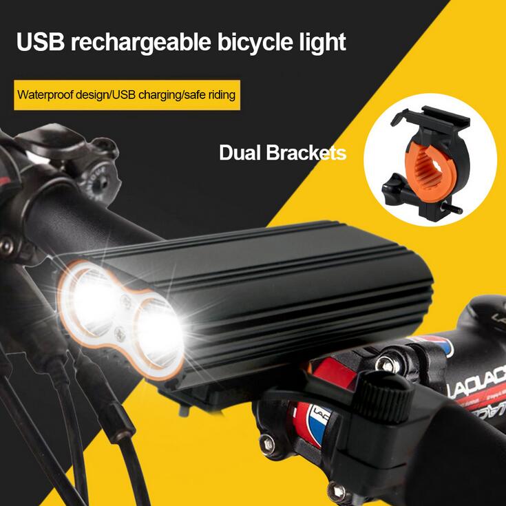 Rainproof Bicycle Lights 2 XM-L T6 LED Lumiere velo USB Rechargeable Led Lamp Torch Flashlight Cycling Sports Safety Cycling Tail light XW3
Rainproof Bicycle Lights 2 XM-L T6 LED Lumiere velo USB Rechargeable Led Lamp Torch Flashlight Cycling Sports Safety Cycling Tail light XW3