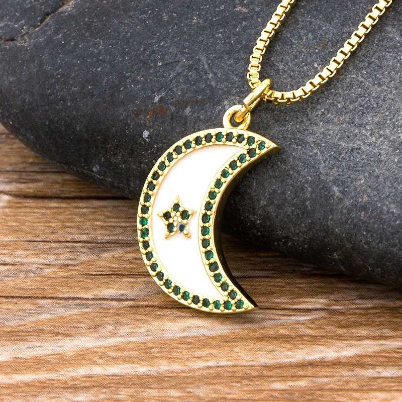 NEW Fashion Cute Moon Pendant Necklace Top Quality Copper Zircon Long Chain Pendant For Women Best Party Wedding Jewelry
NEW Fashion Cute Moon Pendant Necklace Top Quality Copper Zircon Long Chain Pendant For Women Best Party Wedding Jewelry