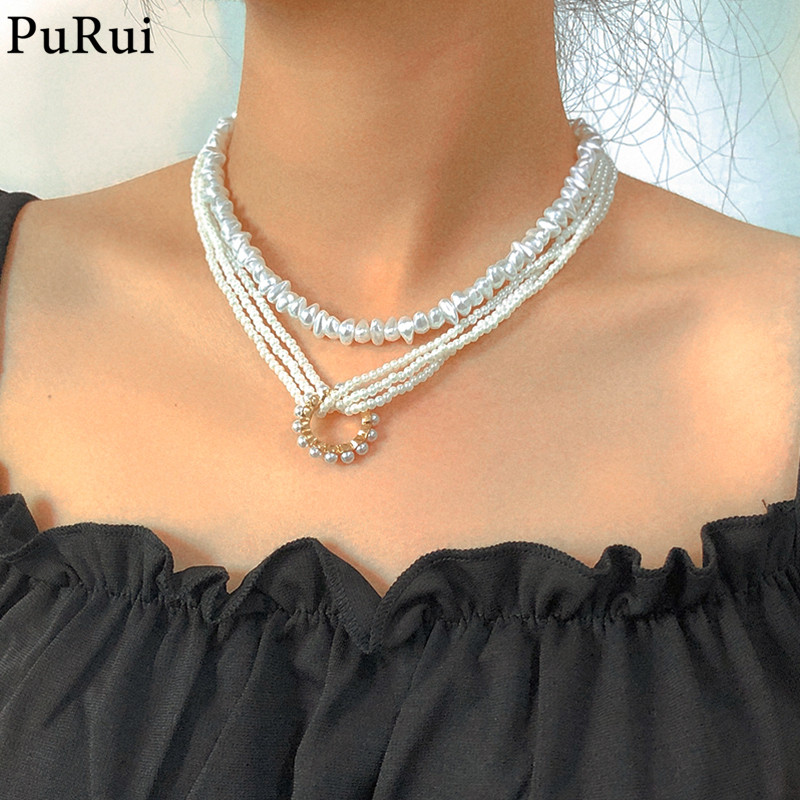 Elegant Pearl Layered Necklace Baroque Irregular Pearl Beads Chain Choker Necklace Boho Vintage Wedding Party Jewelry Gift
Elegant Pearl Layered Necklace Baroque Irregular Pearl Beads Chain Choker Necklace Boho Vintage Wedding Party Jewelry Gift