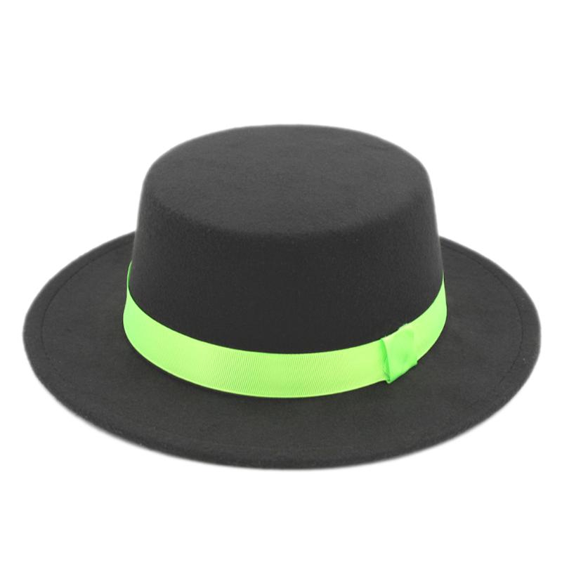Mistdawn Men Women's Boater Sailor Hat Fedora Pork Pie Cap Flat Top Hat Bowler Cap Wool Blend Green Ribbon Band, Black
Mistdawn Men Women's Boater Sailor Hat Fedora Pork Pie Cap Flat Top Hat Bowler Cap Wool Blend Green Ribbon Band, Black