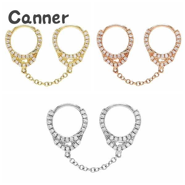 Canner Creative Handcuffs Square Zircon Crystals Hoop Earrings for Women Men Punk Earrings 925 Sterling Silver Jewelry Orecchini
Canner Creative Handcuffs Square Zircon Crystals Hoop Earrings for Women Men Punk Earrings 925 Sterling Silver Jewelry Orecchini
