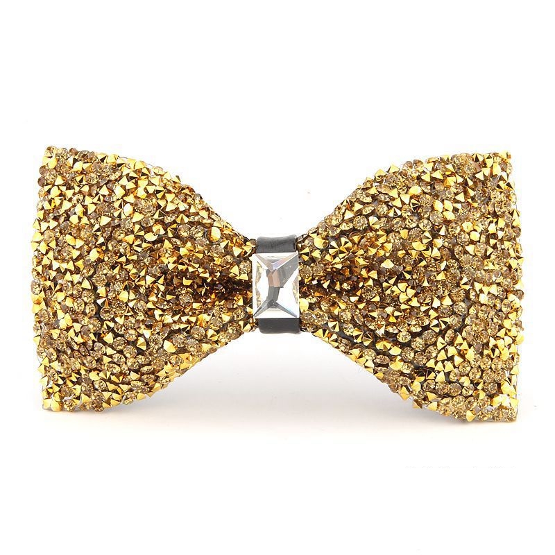Sparkly Rhinestone Banquet Wedding Bow Tie Fashion Mens Diamond Bow Ties Real Photos In Stock Free Shipping