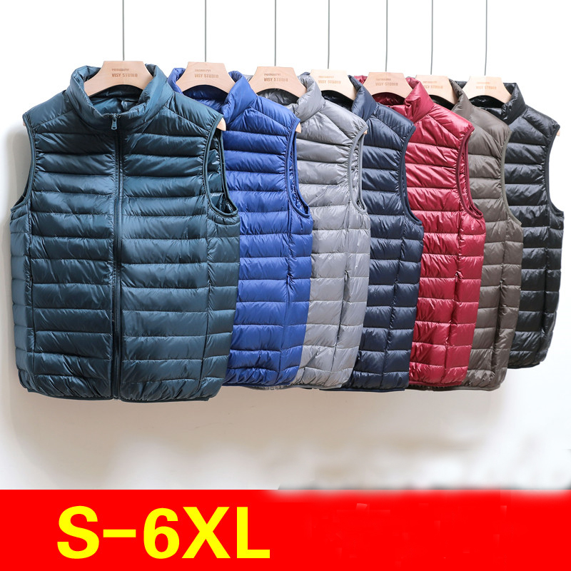 Plus Size 6XL Autumn Winter Male Slim Sleeveless Waistcoat Men Warm Ultra Light White Duck Down Vest Coat Short Outwears AB1956, Black
Plus Size 6XL Autumn Winter Male Slim Sleeveless Waistcoat Men Warm Ultra Light White Duck Down Vest Coat Short Outwears AB1956, Black