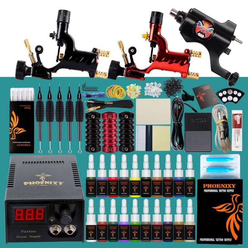 Full Professional Tattoo Kit 3 Tattoo Rotary Machines Gun 20 Colors Inks LCD Power Supply Body Art Makeup Permanent Set
Full Professional Tattoo Kit 3 Tattoo Rotary Machines Gun 20 Colors Inks LCD Power Supply Body Art Makeup Permanent Set