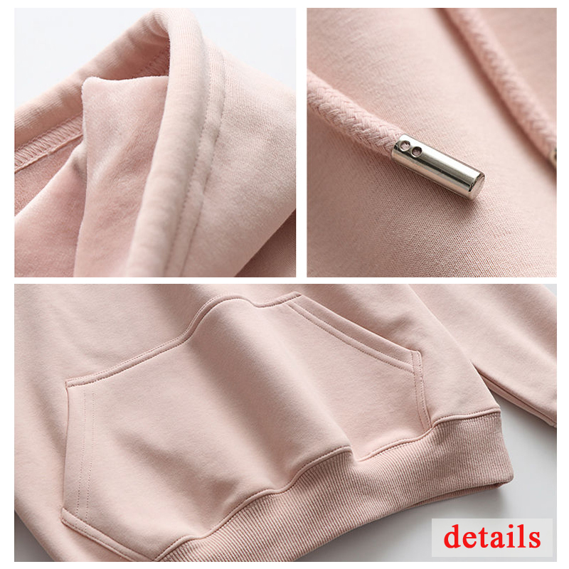 Women Fashion Corduroy Hoodies Female Solid Color Embroidery Hooded Tops Tracksuit Sweatshirt Long Sleeve Casual Sportswear Coat