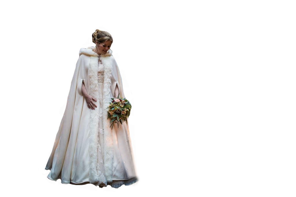 Winter Cloak Bridal Manteau White with Fur Inside Long Bridal Wraps & Jackets Special Party Banquet Wrap Wedding Bride Wear