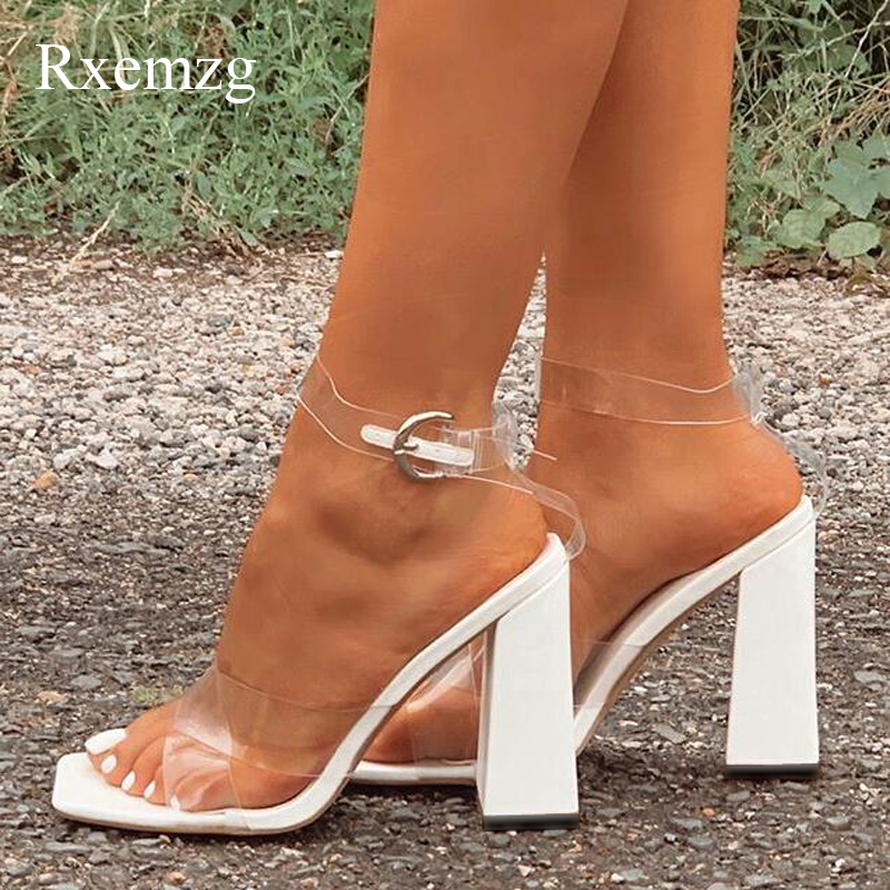 Rxemzg summer square toe women shoes sandals fashoin jelly shoes transparent PVC buckle square heel buckle strap wedding party, White
Rxemzg summer square toe women shoes sandals fashoin jelly shoes transparent PVC buckle square heel buckle strap wedding party, White