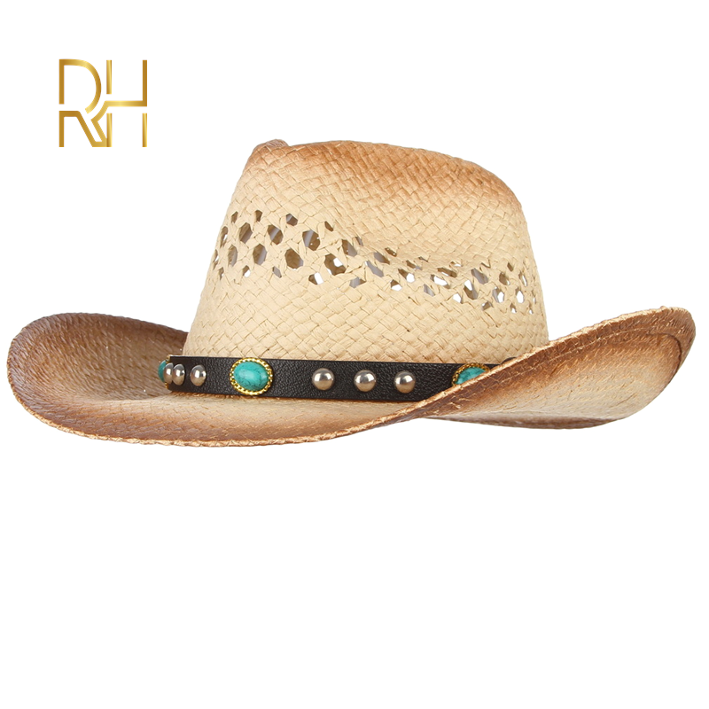 RH New Western Cowboy Caps Hollow Out Paper Straw Panama Fedora Summer Beach Hat With Ribbon, Beige
RH New Western Cowboy Caps Hollow Out Paper Straw Panama Fedora Summer Beach Hat With Ribbon, Beige