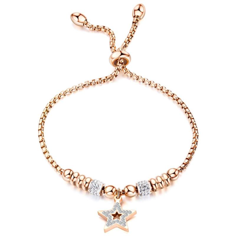 SHOWTIME bead bracelets kpop bracelet stainless steel rose gold crystal chain five-pointed star luxury woman bracelet metal 2020
SHOWTIME bead bracelets kpop bracelet stainless steel rose gold crystal chain five-pointed star luxury woman bracelet metal 2020