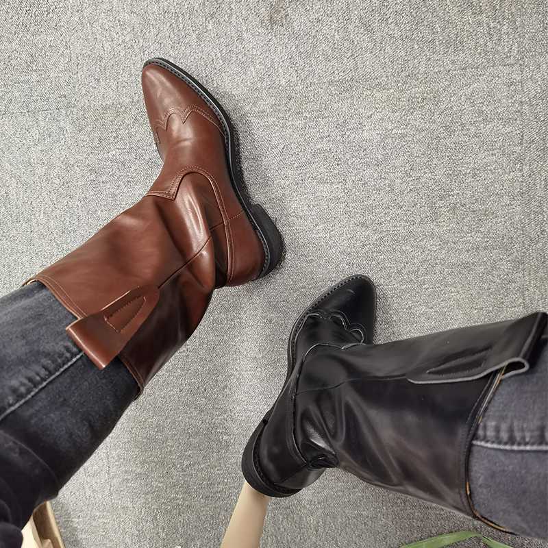 Z2021 brown black retro style pointed square root platform women's boots, fashionable spring and autumn leather boots
Z2021 brown black retro style pointed square root platform women's boots, fashionable spring and autumn leather boots