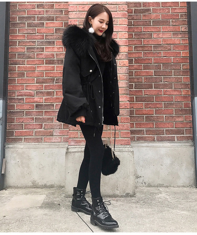 New Fashion 2020 Women Winter Jacket With Thick Fur Collar Hooded Cotton Padded Female Coat Outwear Short Womens Parka