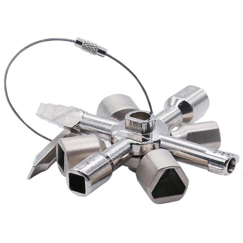 Triangle key wrench multifunctional 10-in-1 Multi-function Electric Control Box Triangle Key Wrench / Elevator Door Valve Cross
Triangle key wrench multifunctional 10-in-1 Multi-function Electric Control Box Triangle Key Wrench / Elevator Door Valve Cross