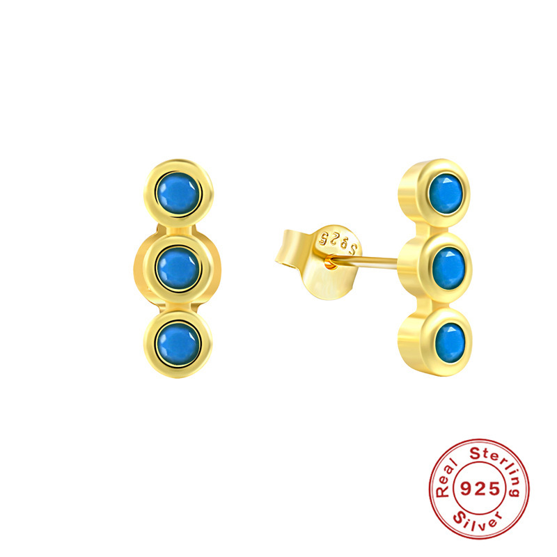 S925 sterling silver single row three diamond-encrusted turquoise sterling silver earrings INS style all-match creative earrings earrings
S925 sterling silver single row three diamond-encrusted turquoise sterling silver earrings INS style all-match creative earrings earrings