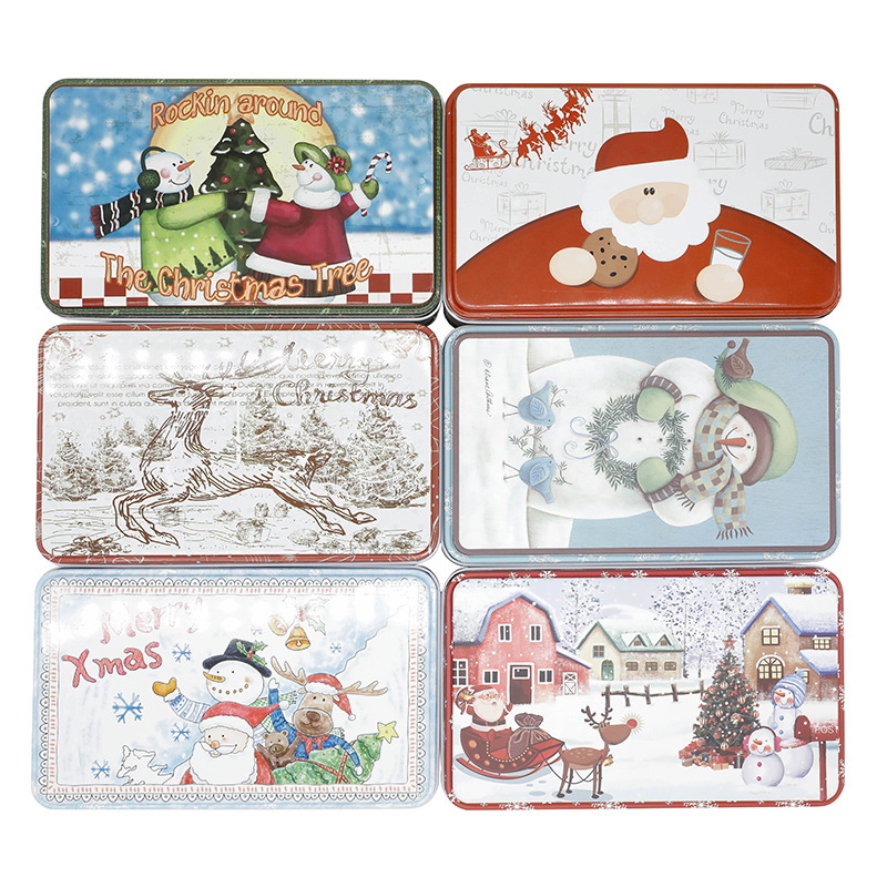 Gift Wrap 1pc Christmas Gifts Box Tin Santa Claus Metal Cookies Xams For Kids Rectangle Candy And Packaging