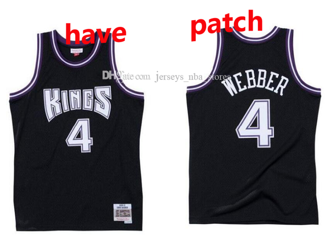 Men's basketball Sacramentokings4 ChrisWebber Mitchell & Ness black 2000-01 Hardwoods Classics Authentic Jersey 01