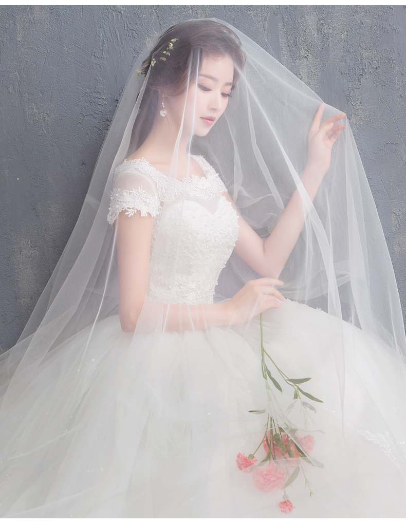 Custom Made pearl Wedding Dress 2020 New Arrival Appliques Embroidery Lace Short Sleeve bead Princess Gown Vestidos De Novia