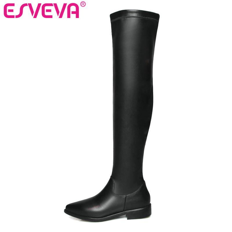 ESVEVA 2020 Women Women Over The Knee Boots Winter Boots Square Low Heel Elastic Fashion Motorcycle Size 34-42, Black
ESVEVA 2020 Women Women Over The Knee Boots Winter Boots Square Low Heel Elastic Fashion Motorcycle Size 34-42, Black