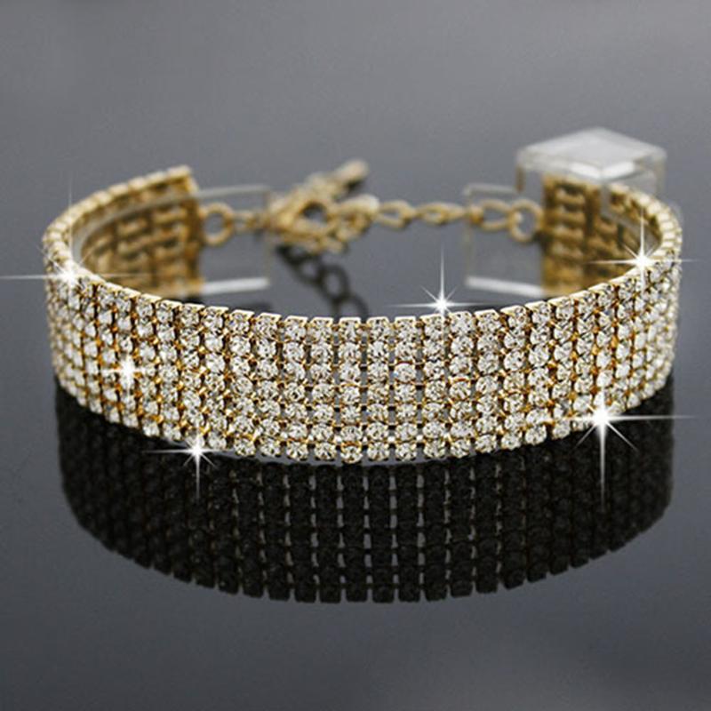 New Design Romantic Women Jewelry Bangle Chain Crystal Gold Silver Color Jewelry Bracelet Bangle Bridal
New Design Romantic Women Jewelry Bangle Chain Crystal Gold Silver Color Jewelry Bracelet Bangle Bridal