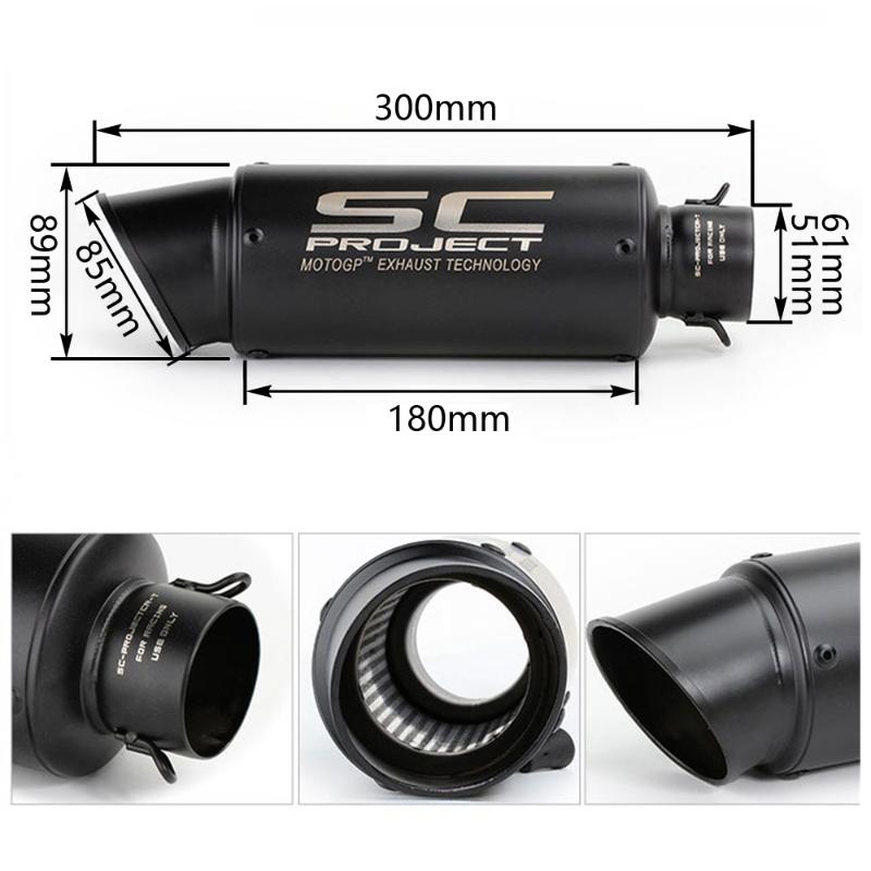 2025 new Motorcycle Pipe SC Project Exhaust Escape Moto For cafe racer exc mt09 gsr750 trk 502 ltz400 gsr600 echappement moto3758734220416 F