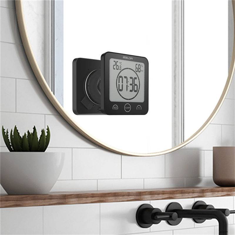 LCD Screen Digital Wall Clock Bathroom Temperature Humidity Countdown Timer Watches Wash Shower Hanging Alarm Clocks Waterproof