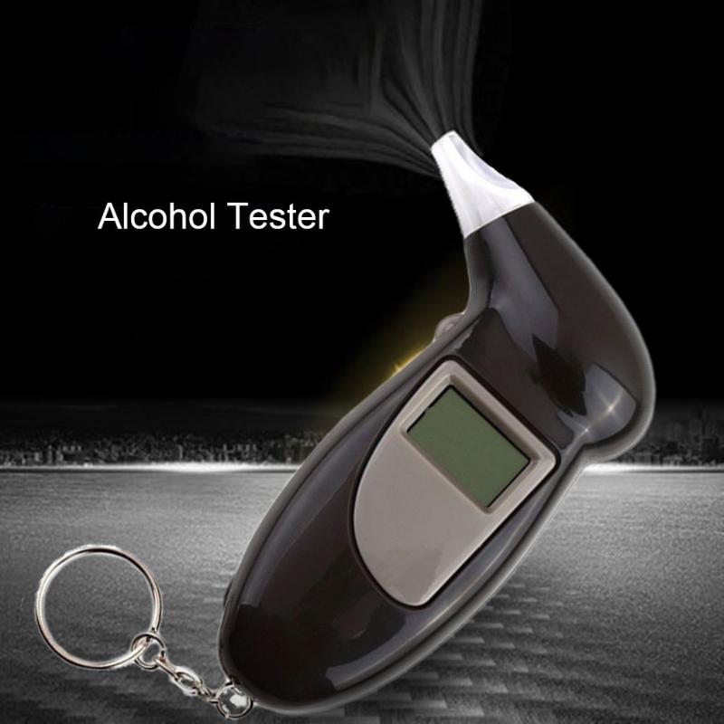 Professional Alcohol Breath Tester Breathalyzer Analyzer Detector Test Keychain Breathalizer Breathalyser DeviceLCD Screen