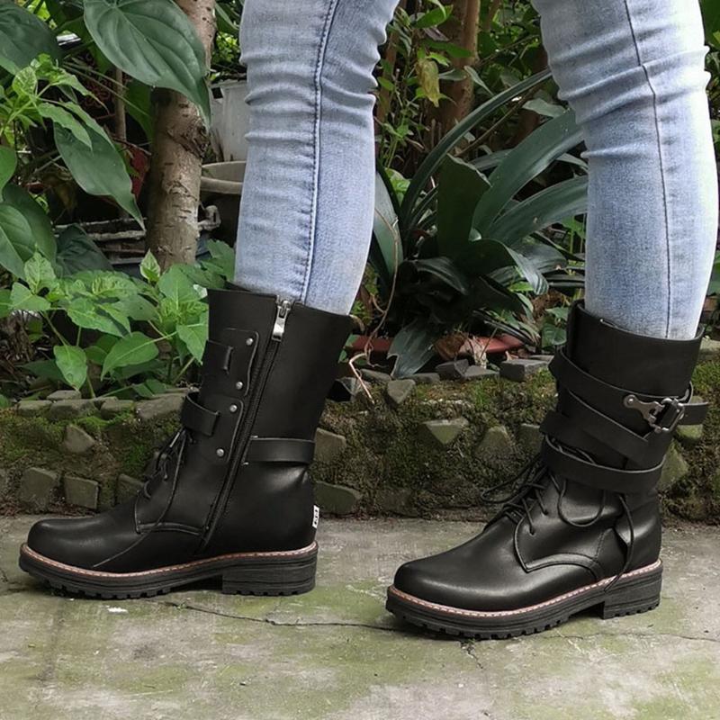 Sagace Boot Women Winter Fashion Women Square Heels Buckle Strap Solid Color Mid Boot Round Toe Shoes Zapatos De Mujer Zapatos, Bw
Sagace Boot Women Winter Fashion Women Square Heels Buckle Strap Solid Color Mid Boot Round Toe Shoes Zapatos De Mujer Zapatos, Bw
