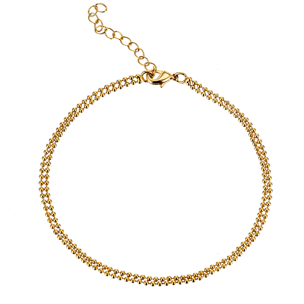 Gold Color Figaro Chain Anklet for Women Fashion Ankle Bracelet with Extension T200901