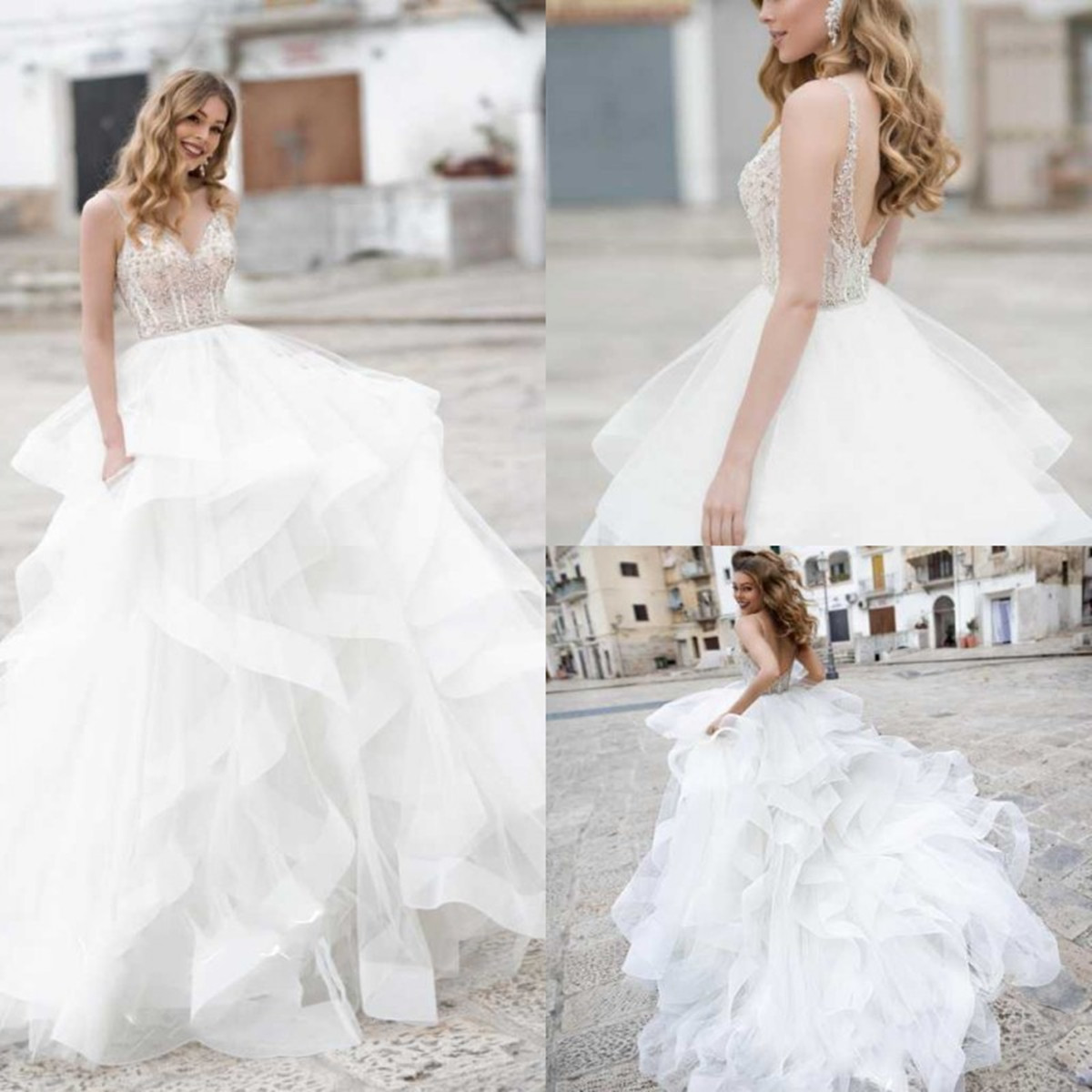 Naviblue 2021 Wedding Dresses V Neck Lace Appliques Sequins Bridal Gowns Custom Made Sexy Backless Sweep Train A-Line Wedding Dress, Custom made from color chart
Naviblue 2021 Wedding Dresses V Neck Lace Appliques Sequins Bridal Gowns Custom Made Sexy Backless Sweep Train A-Line Wedding Dress, Custom made from color chart