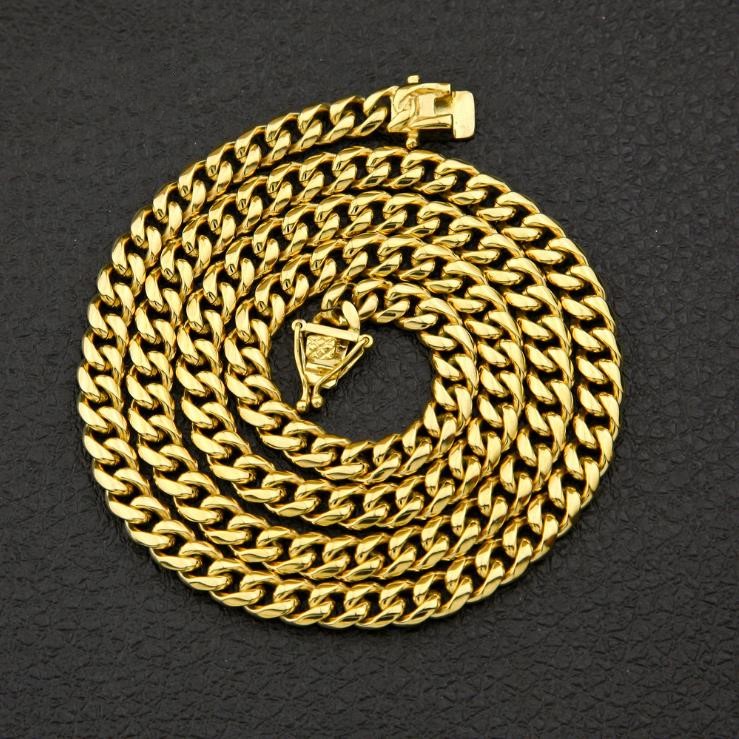 European and American high-end stainless steel round mill men's hip hop Cuban necklace casting buckle Cuban Chain10 12 14
European and American high-end stainless steel round mill men's hip hop Cuban necklace casting buckle Cuban Chain10 12 14