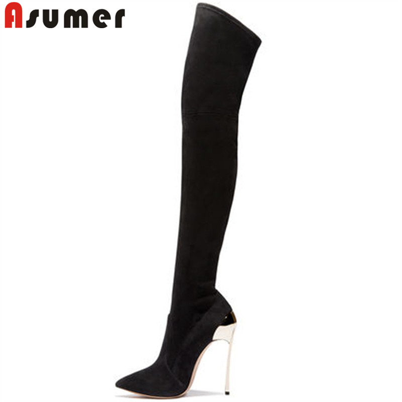 ASUMER black big size 33-43 fashion autumn winter shoes woman pointed toe thin heel over the knee boots women sexy Elastic boots
ASUMER black big size 33-43 fashion autumn winter shoes woman pointed toe thin heel over the knee boots women sexy Elastic boots