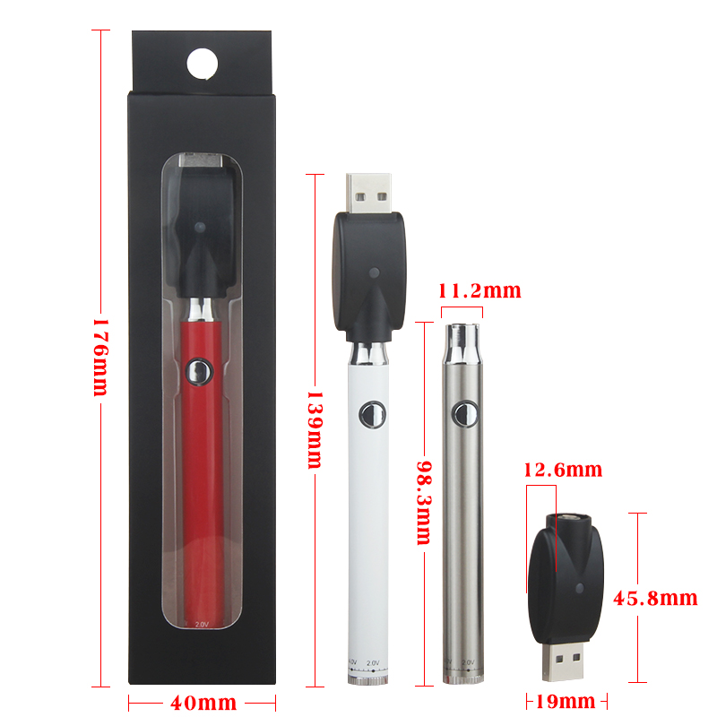 evod twist preheat vv vape 510 thread slim battery with usb charger vaper variable voltage 350mah black box package kit
evod twist preheat vv vape 510 thread slim battery with usb charger vaper variable voltage 350mah black box package kit