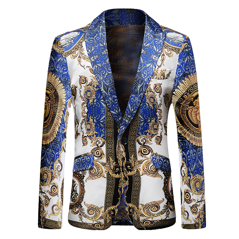 Newest Luxury High Quality Party Wear Performance Host Men Suit Fit Slim 3D Printed Designer Men Coat In Stock Free Shipping