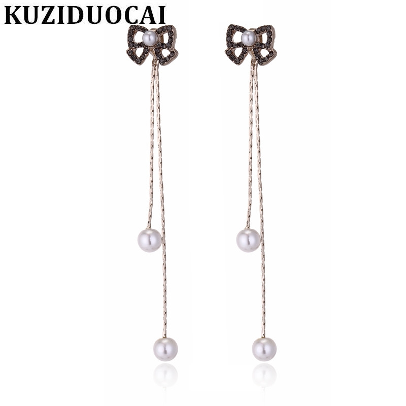 Kuziduocai New Fashion Fine Jewelry Pearl Rhinestone Bow-knot Tassel Stud Earrings For Woman Gifts E-1274
Kuziduocai New Fashion Fine Jewelry Pearl Rhinestone Bow-knot Tassel Stud Earrings For Woman Gifts E-1274