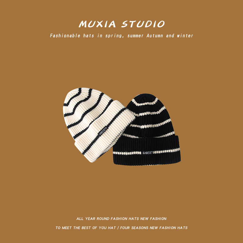 Striped Beanies For Men Unisex Summer Thin Knitted Beanie Men's Multifunction Hedging Cap Hats For Male Kerchief