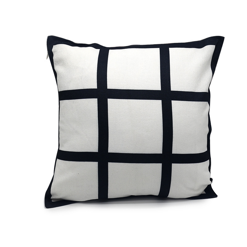 9 panel pillow cover Blank Sublimation Pillow case black grid woven Polyester heat transfer cushion cover throw sofa pillowcases 40*40cm
9 panel pillow cover Blank Sublimation Pillow case black grid woven Polyester heat transfer cushion cover throw sofa pillowcases 40*40cm