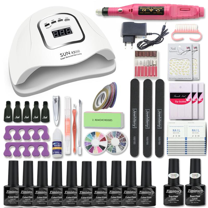 Nail Set Manicure Set with 80/54/36W Nail Lamp Choose 10 Color Gel Polish Kit Electric Drill Manicure Tools Art Tools
Nail Set Manicure Set with 80/54/36W Nail Lamp Choose 10 Color Gel Polish Kit Electric Drill Manicure Tools Art Tools