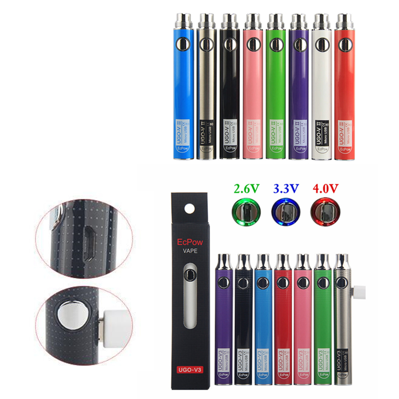 100% Original EcPow UGO V3 V II 510 Thread Battery Variable Voltage Micro USB Rechargeable EGO Vape Pen Evod VV Preheat Passthrough &Charger
100% Original EcPow UGO V3 V II 510 Thread Battery Variable Voltage Micro USB Rechargeable EGO Vape Pen Evod VV Preheat Passthrough &Charger