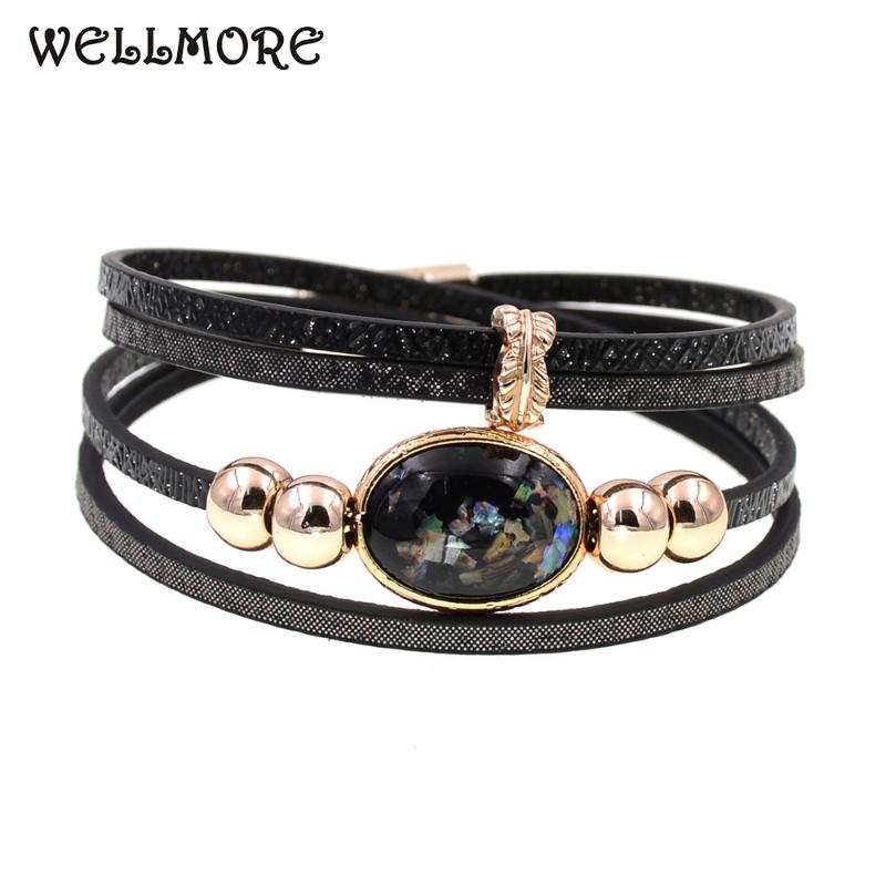 WELLMORE women bracelet fashion beads leather bracelet charm bracelets for women Trendy Bohemian drop shipping
WELLMORE women bracelet fashion beads leather bracelet charm bracelets for women Trendy Bohemian drop shipping