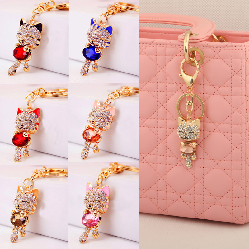 1Pcs Cat Key Ring Keychain Gold Crystal Rhinestone Women Handbag Charm Metal Key Chains Car Ring Pendant
1Pcs Cat Key Ring Keychain Gold Crystal Rhinestone Women Handbag Charm Metal Key Chains Car Ring Pendant